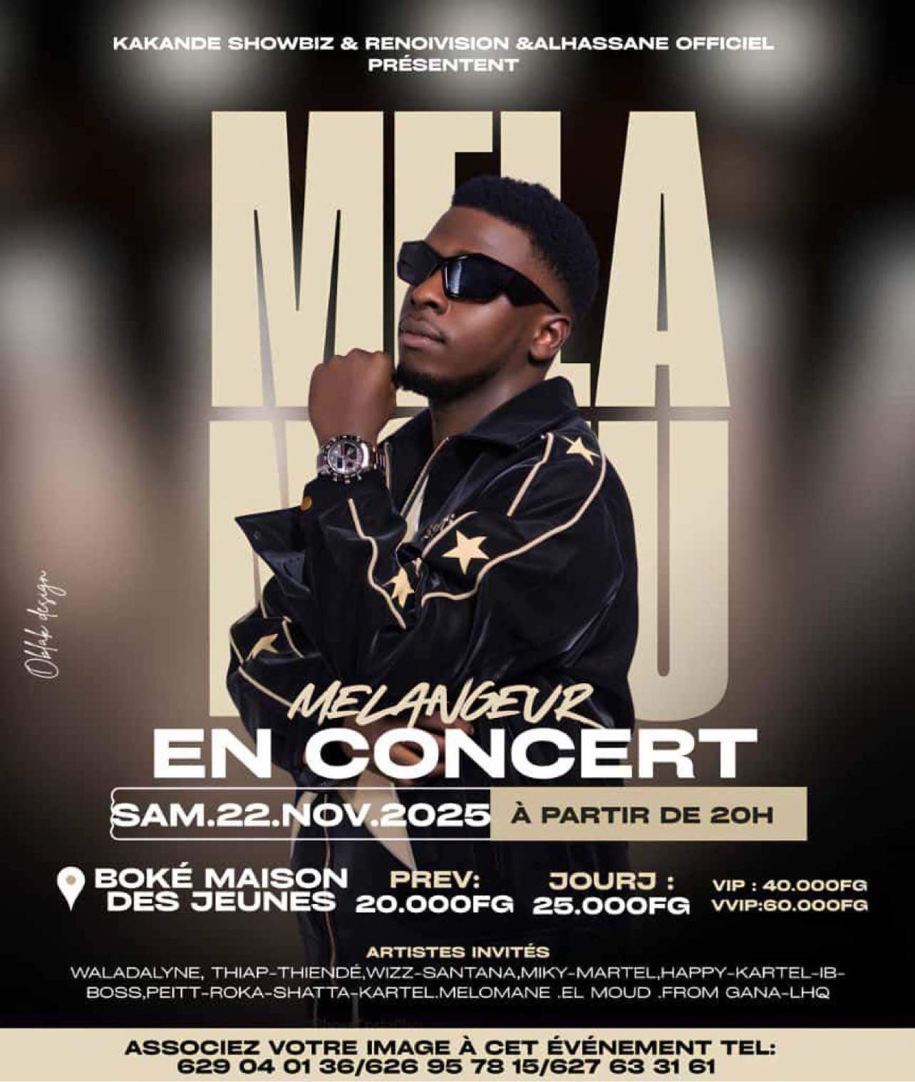 Affiche du concert à Boké — samedi 22 novembre 2025, Maison des Jeunes