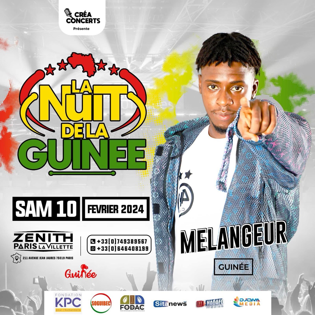 Affiche de La Nuit de la Guinée au Zénith de Paris La Villette, samedi 10 février 2024